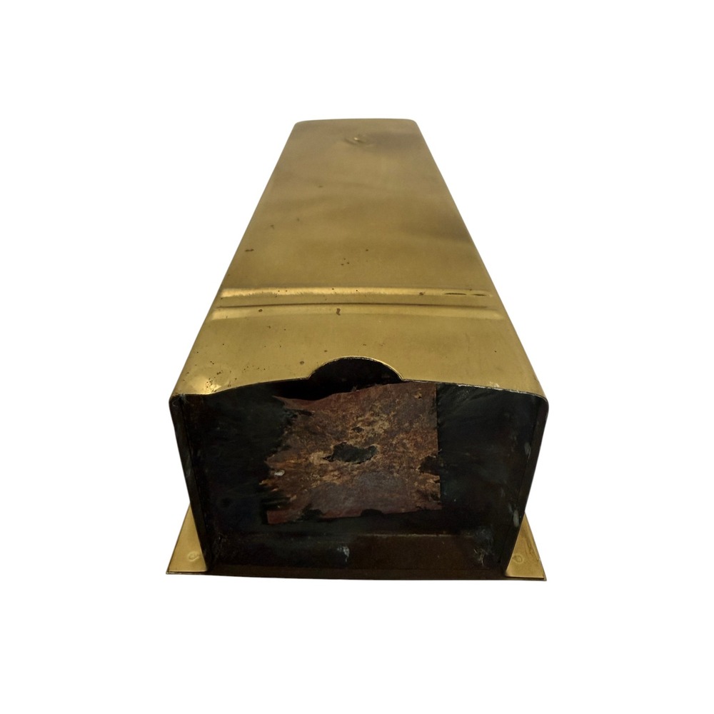 Vintage Brass Fireplace Matches Holder Flame Emblem Free Standing or Wall Mount - Picture 5 of 6